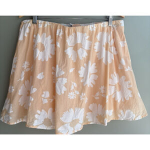 AMERICAN EAGLE Floral Mini Skirt 100% Cotton Lightweight Boho Peach White XL